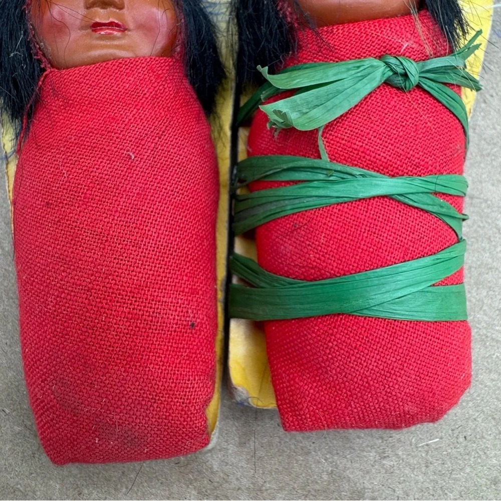 Vintage Zion National Park Souvenir Papoose Dolls Mid-Century Americana Set of 2